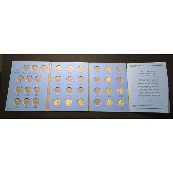 Whitman 1916-1930 Standing Liberty 90% Silver Quarters Coin Album - Face Value: $2.25