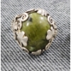 Image 1 : Nice Sterling Silver Ring Ft. Large Green Stone Made in Ireland Weighing 9.9 Grams