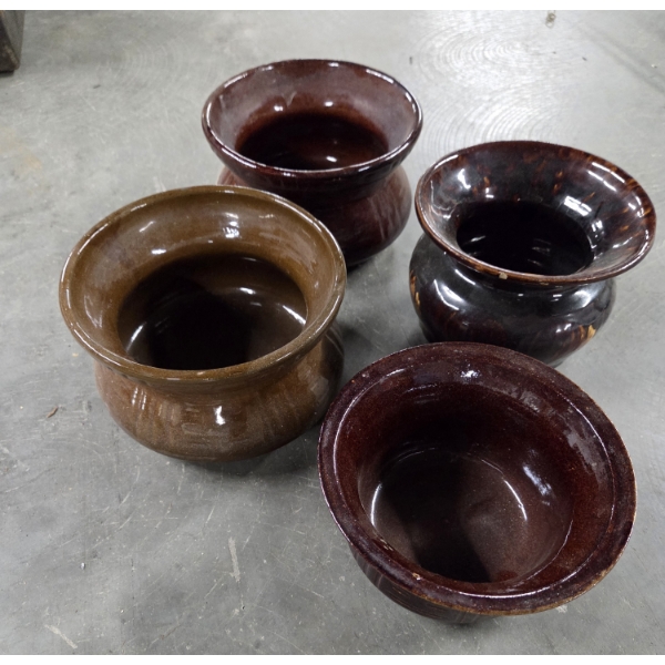 Four Vintage Stoneware Spitoon Collection, In Great Condition!