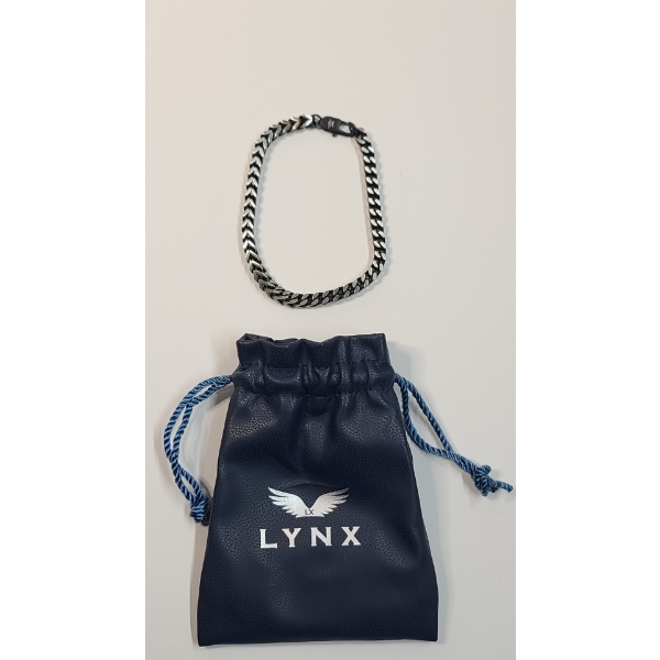 Very Nice LYNX Men's Stainless Steel Foxtail 8.5" Bracelet With Pouch 