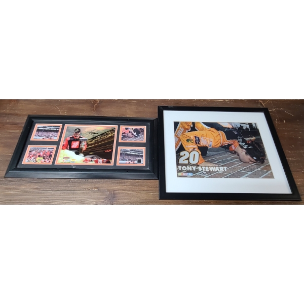 Nascar Tony Stewart Hand AUTOGRAPHED Framed Display & Nascar Tony Stewart Holographic Framed Photo


