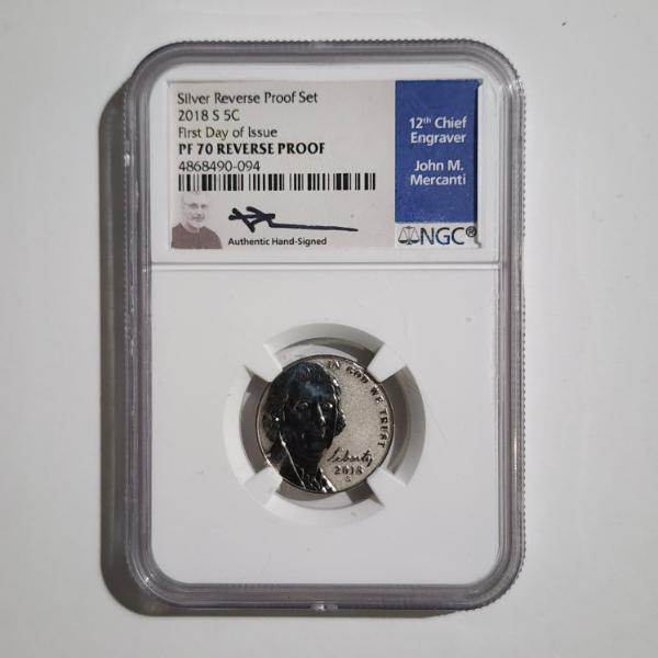 NGC PF70 Reverse Proof 2018-S First Day Issue United States Jefferson Nickel