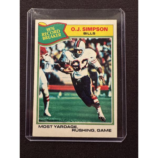 1976 O.J. Simpson Topps Record Breaker Buffalo Bills Football Card - Excellent Condition
