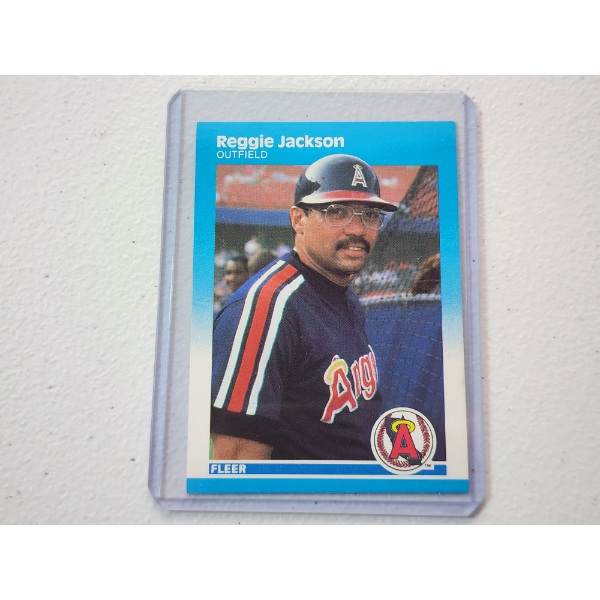 1987 Fleer Reggie Jackson Baseball Trading Card - In Protective Holder