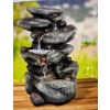 Image 2 : New In Box- Alpine 14'' Fiberglass Rainforest Rock LED Lighted Tabletop Fountain 14''x8''x9''