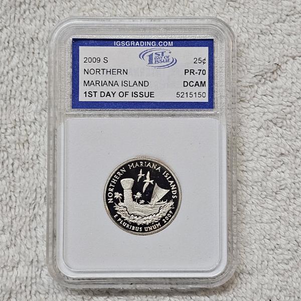2009-S 90% Silver Northern Mariana Island Quarter certified PR-70 Deep Cameo (DCAM) by IGS Grading