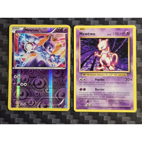 2013 Pokemon Mewtwo Holo 53/113 & 2016 Pokemon Mewtwo 51/108