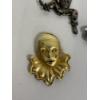 Image 4 : 4 Brooches - Clown on Triangle - Floral Brooch Pewter - Rose - Crying Clown 