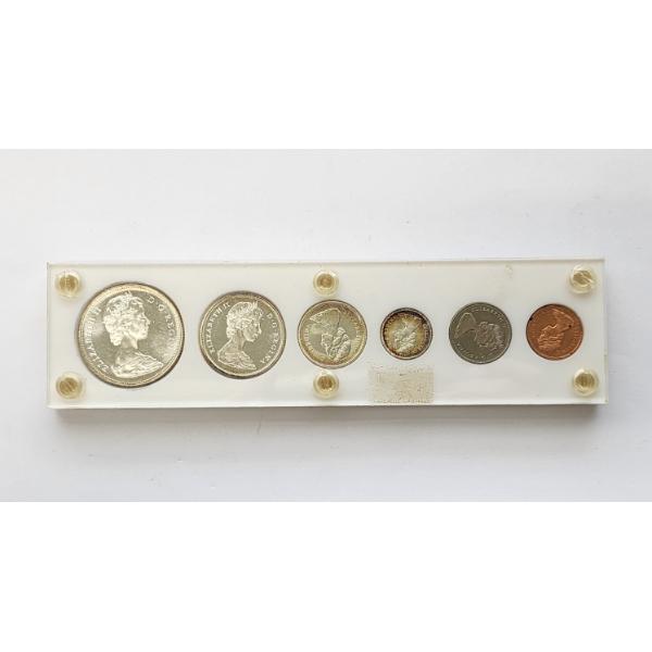 1966 Canadian Proof-Like Set Including 80% Silver Dollar, 50 Cents, 25 Cents, 10 Cents, 