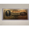 Image 1 : $10,000 Jackson Gold Foil .999999 - 24K Gold Note In Protective Holder - Mint Condition