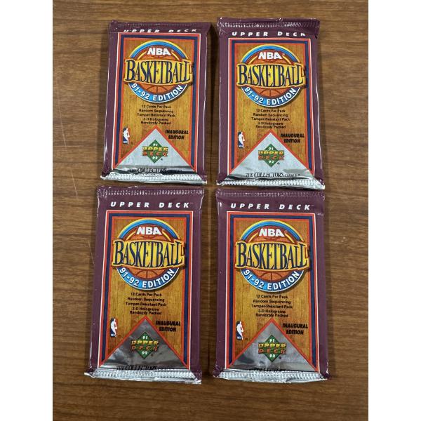 4 - 1991-92 Upper Deck NBA Basketball Wax Packs Basketball Cards - 12 Cards Per Pack - Unopened