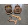 Image 2 : Fun Group Including Rubber Band Car & Gun, Coconut Carved Animals And Wood Back Scratchers 