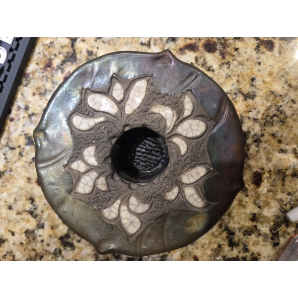 Raku Pottery Ikebana Flower Frog