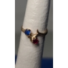 Image 8 : 10K Gold Diamond and Ruby Love Eternity Band Ring & 10K Blue Sapphire/Ruby Ring -Weight: 3.6g