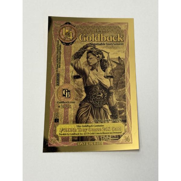 Idaho Goldback 1/4000th Troy Ounce 24K Gold - AA56586