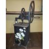 Image 1 : Antique Decorated Large Metal Cannister Crank Churn - 25" Tall 9 x 9 Vessel - Nice - see Pics