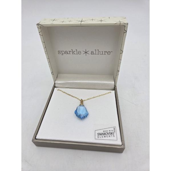 Brand New 18'' Gold Tone Chain With Beautiful Blue Swarovski Pendant!!