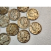 Image 4 : x11 Assorted Years 90% Silver Mercury Dimes FV: $1.10