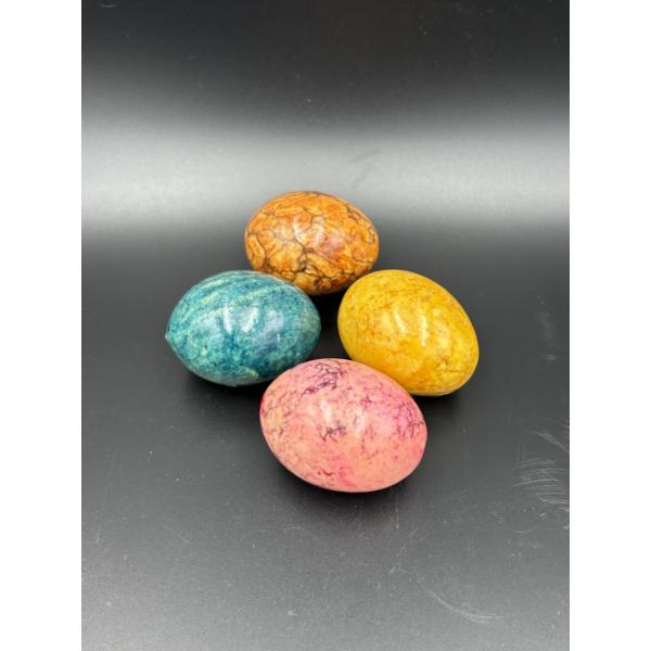 4 Genuine Alabaster Marble Eggs - Made in Italy - AcTion - Gorgeous Colors