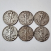 Image 1 : Six Assorted Years United States 90% Silver Walking Liberty Half Dollars - Face Value: $3.00