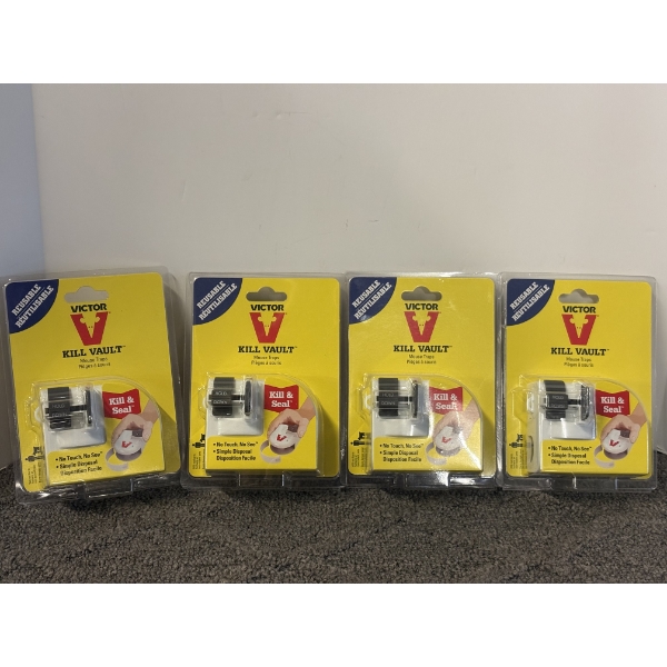 4 - Brand New Victor Kill Vault Mouse Traps - Reusable - Work Great!