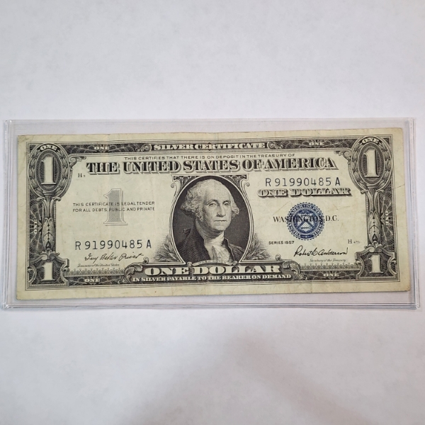 United States 1957 $1 Blue Seal Silver Certificate 