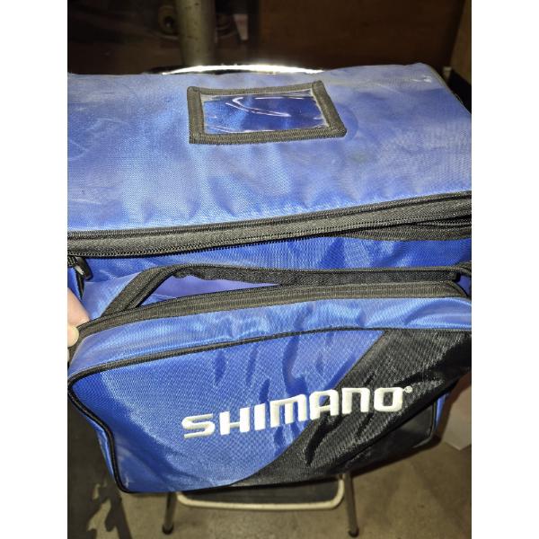 PICKUP IN CANTON - Blue SHIMANO Fishing Pack With All Contents Shown - Nice Lot Of Lures & More