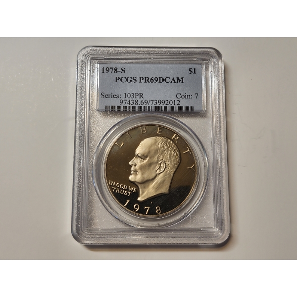 1978-S Eisenhower Dollar Graded PR 69 DCAM by PCGS