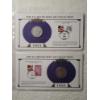 Image 1 : Two U.S. Silver Morgan Dollars in Display Cards & Protective Binder Page - 1884 & 1889
