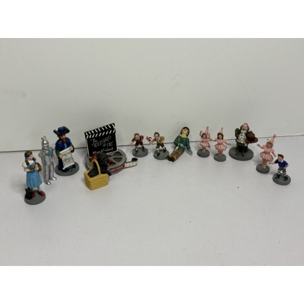 Tiny Wizard of Oz Figurines - Dorothy - Tin Man - Emerald City Soldier - Movie Reel - Toto in Basket