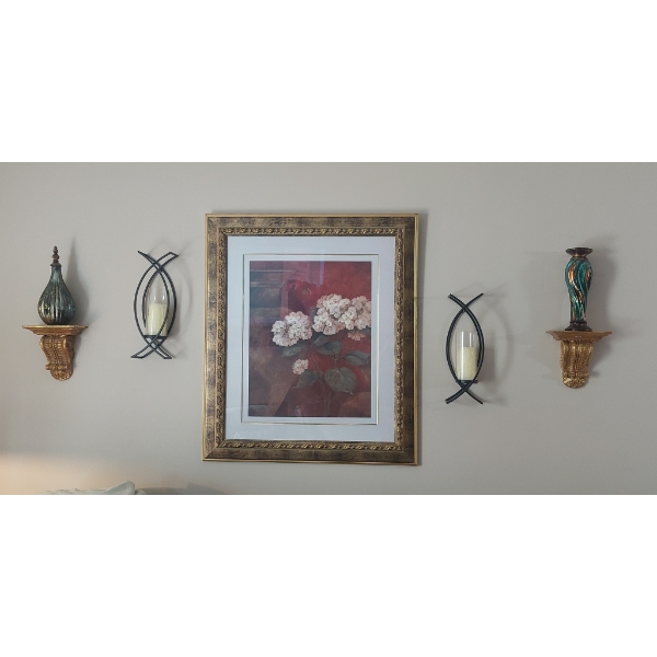 Large 42 x 36 Floral Still Live Elaborately Framed Print 