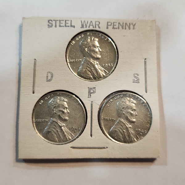 Three United States Steel War Pennies 1943 D/P/S Mints