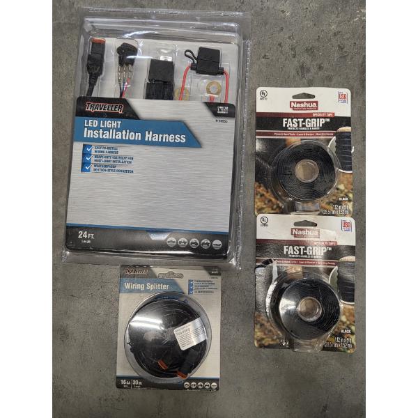 Traveller LED Light Installation Harness, Wiring Splitter, & Two Fast Grip Specialty Tape