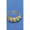 Image 4 : 10K Gold Emerald And Diamond Cluster Ring - Size 7 - Weight: 3.1g