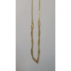 Image 5 : 14K Yellow Gold V-Line 16" Braided Herringbone Necklace - Weight: 3.9g