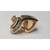 Image 2 : 14K Yellow Gold Earrings Set With Trillion-Cut Citrine & Diamonds - Weight: 3.2g