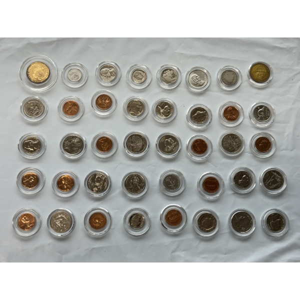 Lot Of 40 Coins In Case Holders - Great Condition