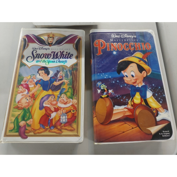 Lot of Two (2) Walt Disney Classic VHS Movies - Peter Pan & Snow White