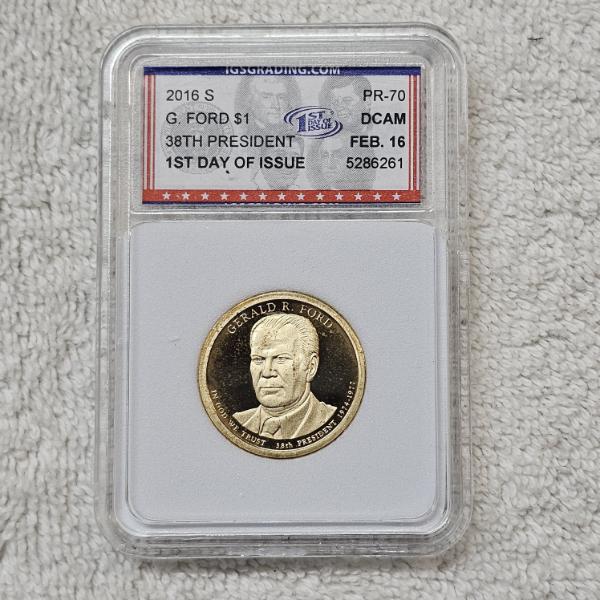 2016 San Francisco Mint "S" Gerald R. Ford Presidential Dollar IGS certified as a PR-70 DCAM