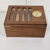 Image 6 : Desktop Wooden Cigar Humidor equipped with a Built-In Analog Mechanical Hygrometer (9.5x4.5")