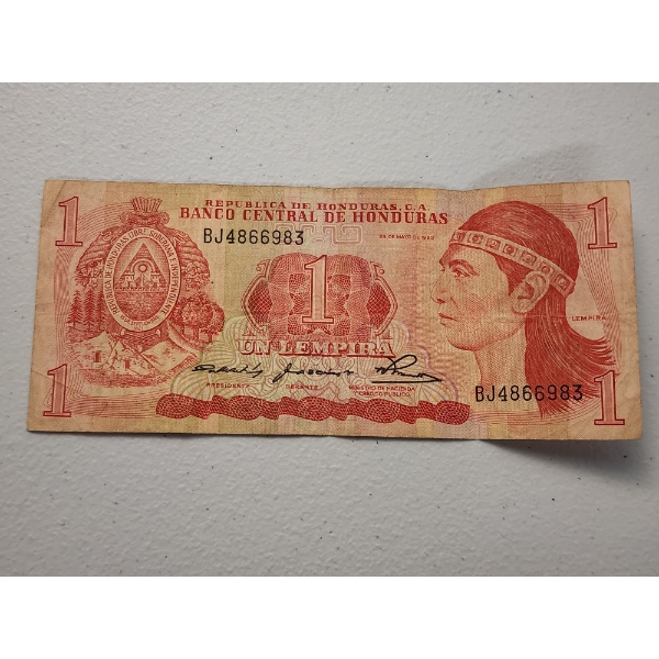 May 29, 1980 1 Honduran Lempira Banknote