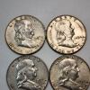 Image 2 : Six Assorted Years United States 90% Silver Franklin Half Dollars - FV: $3.00