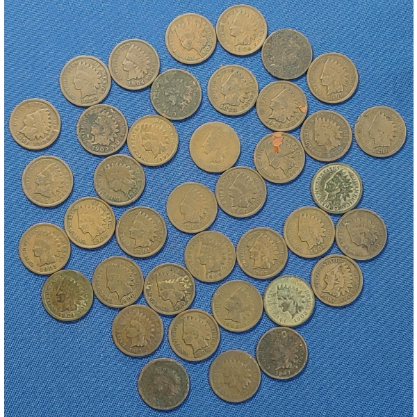 Assorted Years United States Indian Head Cents - Face Value: $0.39