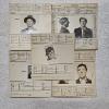 Image 1 : INTERESTING!!! Collection of 5 Antique MUGSHOT Bertillon Criminal Booking Sheets