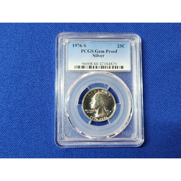 1976-S PCGS Gem Proof United States Bicentennial Washington Silver Quarter 