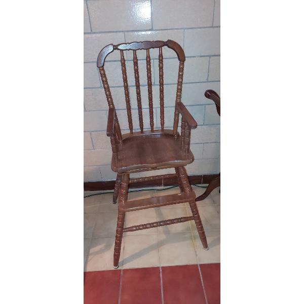 Vintage Oak Wood Childs High Chair As Shown -  50 x 20 x 48 - Perfect Condition