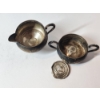Image 2 : Vintage Weighted Sterling Silver Creamer Cup (70.1g) & Sterling Silver Sugar Bowl (34.g) TW: 104.2g