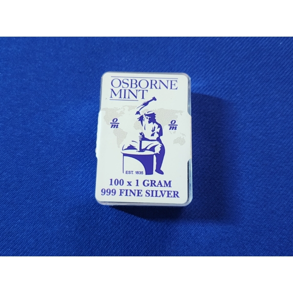 RARE Osborne Mint x100 1 Gram .999 Fine Silver Bars - SEALED!