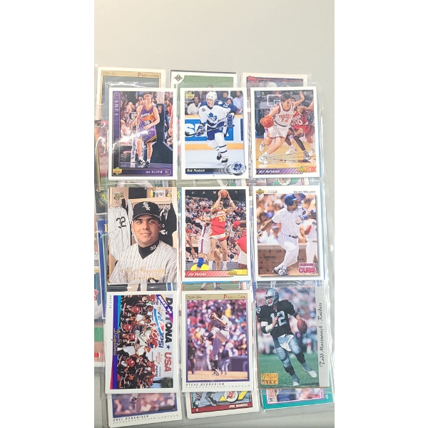 Assorted 90's Baseball, Football & Basketball & Hockey Sports Cards