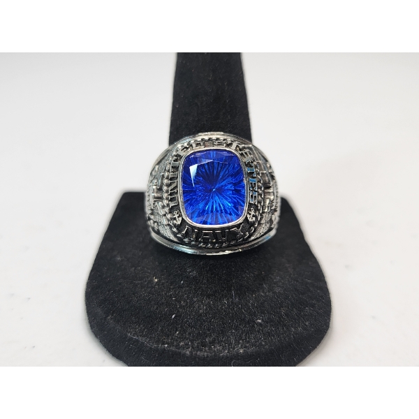 Jostens U.S. Navy Veteran Ring Blue Stone SRD Co. 250 Stainless Military Style Ring